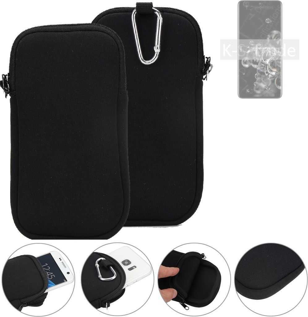 K-S-Trade Neopren-Hülle Handyhülle kompatibel mit Samsung Galaxy S20 Ultra 5G Exynos Schutzhülle Neoprenhülle Sleeve Schutz-Hülle Gürtel Tasche