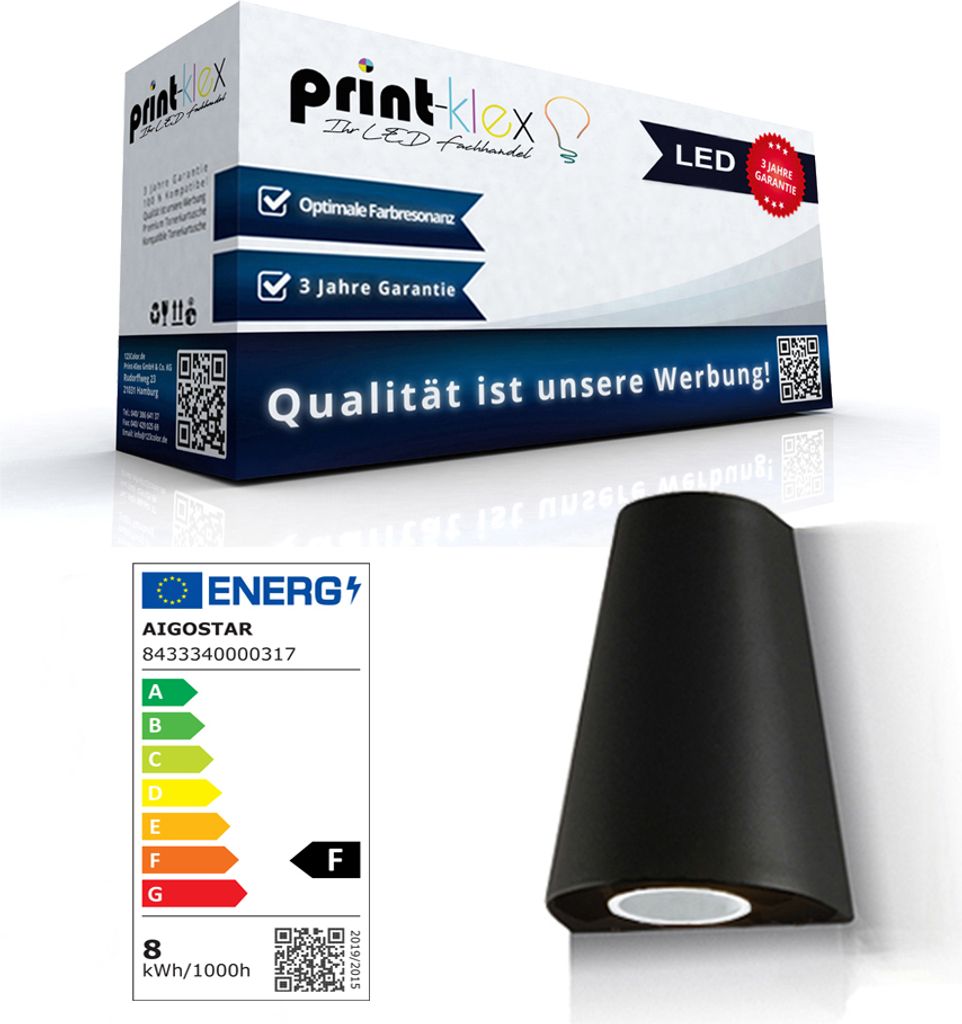 LED Wandaussenleuchte Hannover - 3000K Warmweiß Aussenleuchte Außenlampe 8W GU10 Wandleuchte IP44 Wasserdicht- nicht Dimmbar