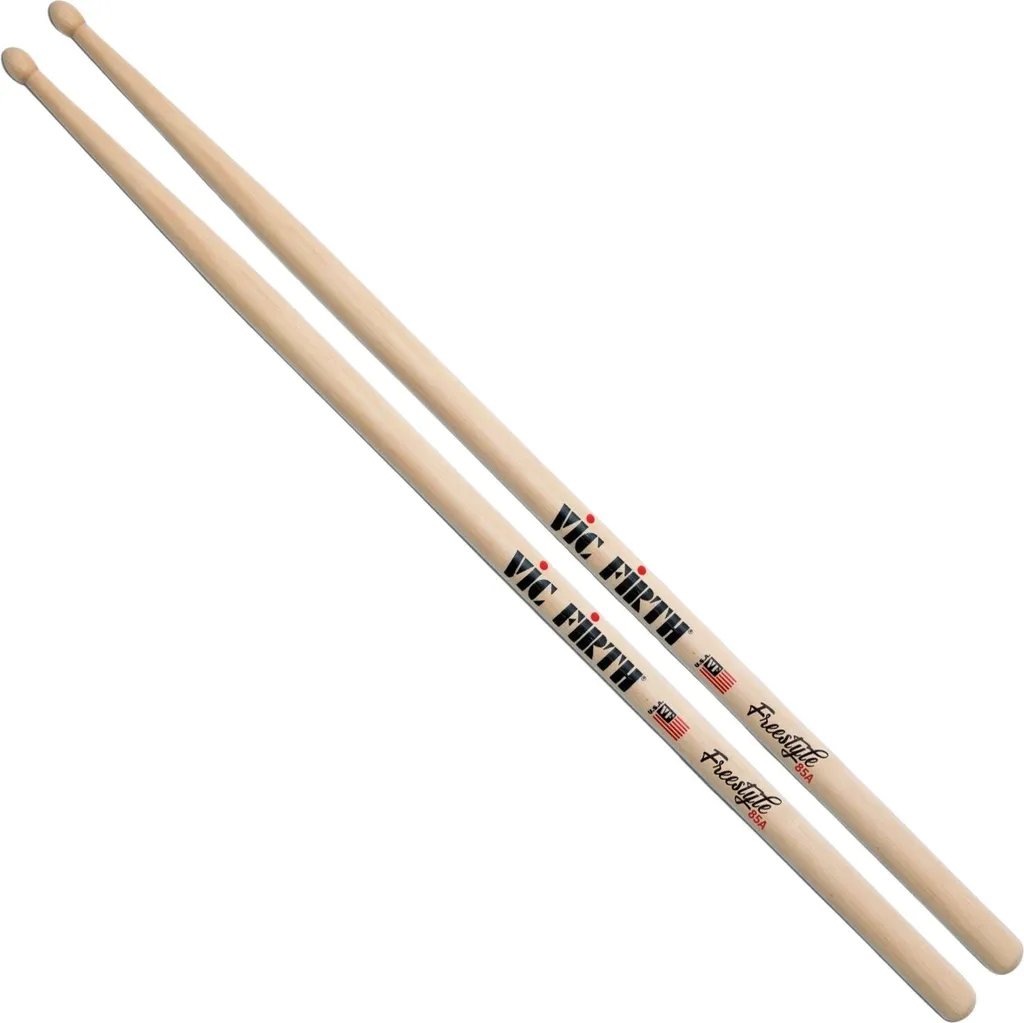 Baguettes de Batterie Vic Firth Freestyle 85A pour un Jeu Dynamique