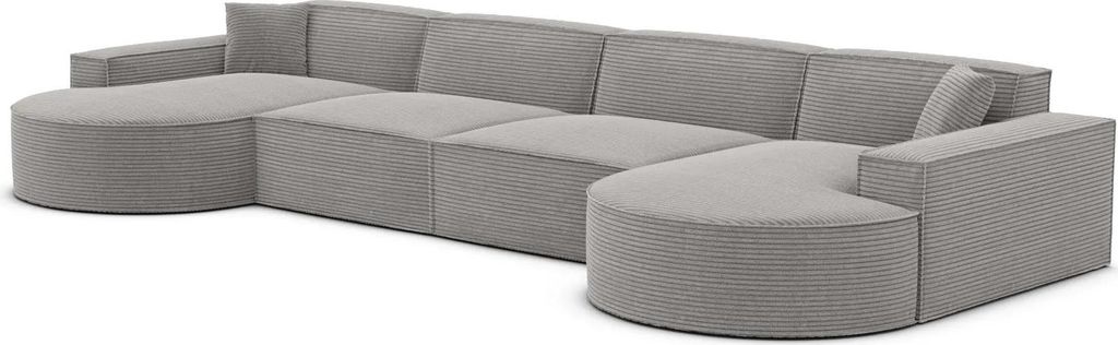 Cord U-Form XL Panorama Sofa Brevia Hellgrau