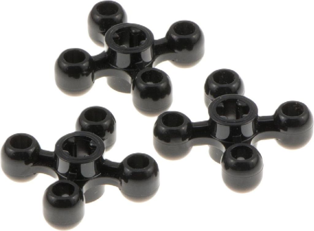3x Lego Technic Zahnrad Kugelgelenk schwarz Kreuz Achs Loch 49135 32072