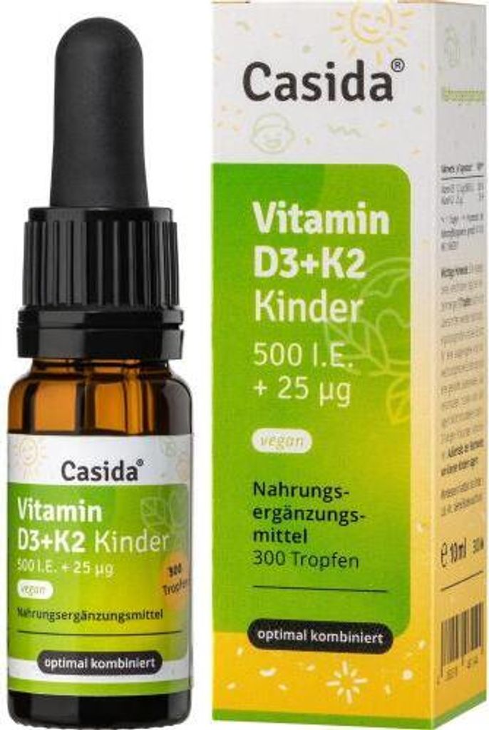 Casida Vitamin D3 + K2 Kinder vegan Tropfen, 10 ml Lösung