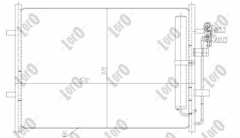 Condenseur ABAKUS 030-016-0027 OE BBR461480B avec sécheur pour Mazda 3/5