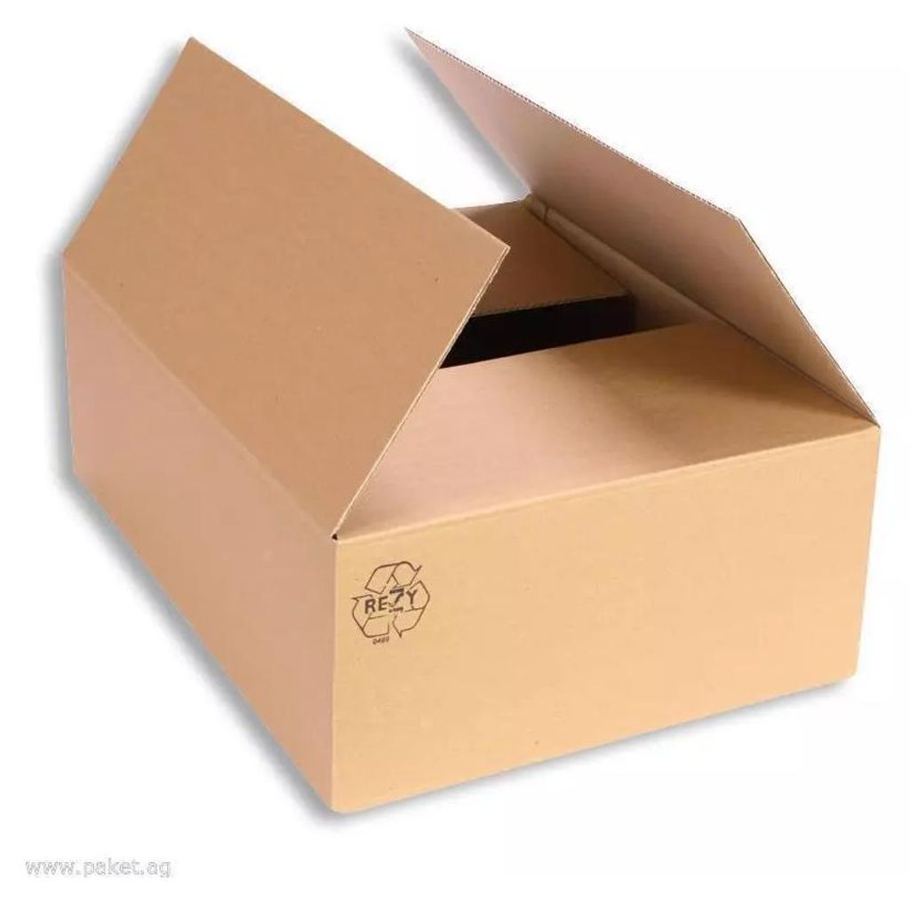 A brown cardboard box with its flaps open, set against a white background.