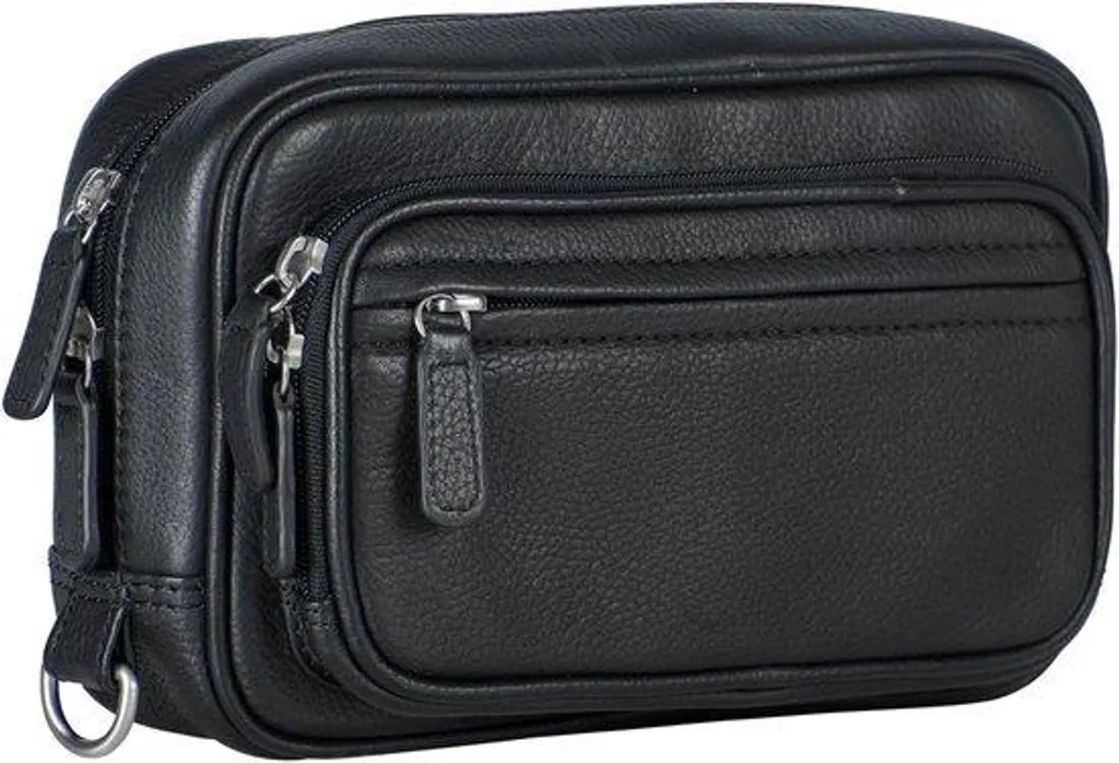 Trousse de toilette noire compacte en plastique - Modèle Solo Noir 1L