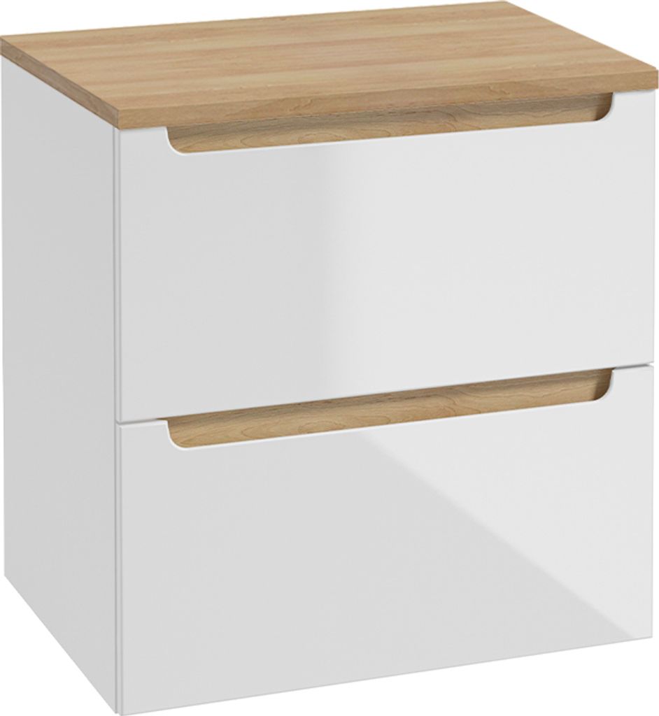 Waschtischunterschrank 60cm Livia mit 2 Schubladen, Weiß