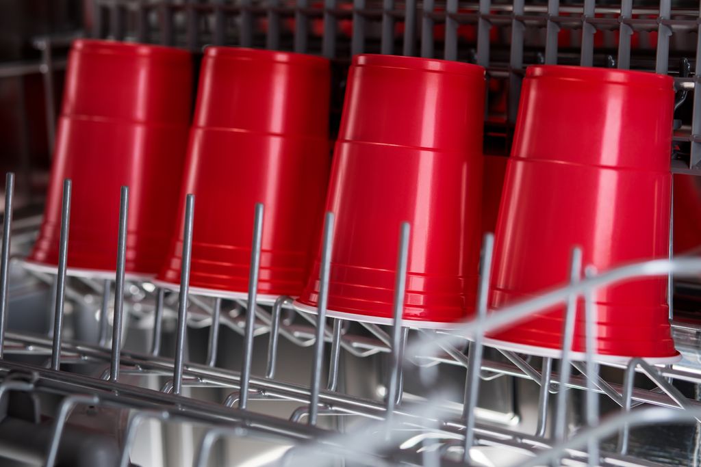 TRESKO Červené a modré poháry 100 kusů + 12 míčků Plastové Obrázek produktu 3