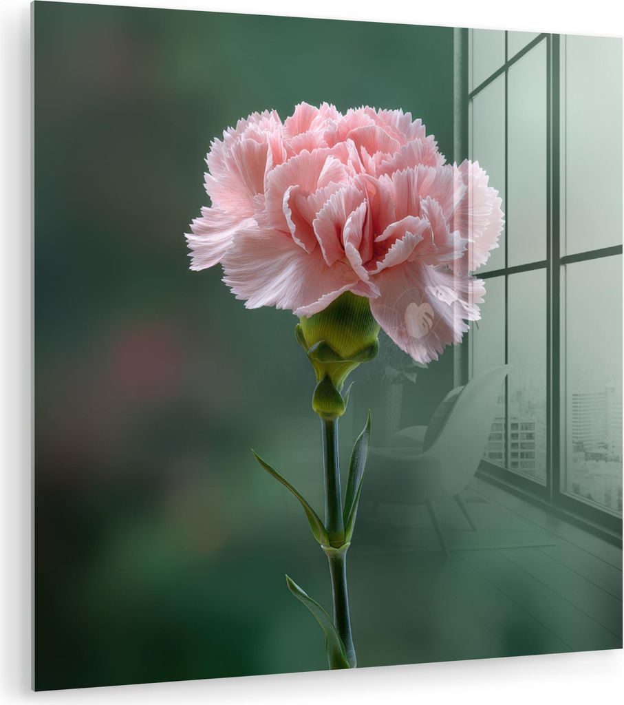 MuchoWow Glasbilder - Bilder auf Wandbild - Foto auf Glas Nelke - Rosa - Blütenblätter 40x40 cm Wanddekoration aus Glas - Acrylglasbild - Acrylbi...