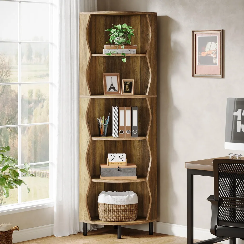 Meuble d'angle Gain de Place 180 cm pour Ranger sans Encombrer le Salon