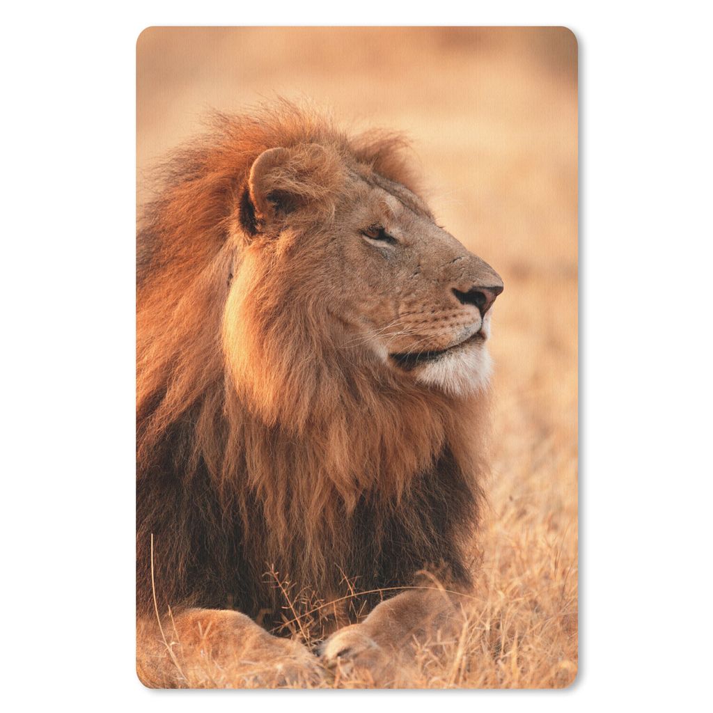 MuchoWow Mauspad Mousepad Sonne - Löwe - Jagd 18x27 cm - Mousepads - Maus Mat - Pad - Mausunterlage