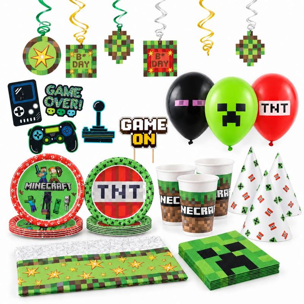 Party Deko Set Minecraft Geburtstagsdeko Kindergeburtstag Produktbild 