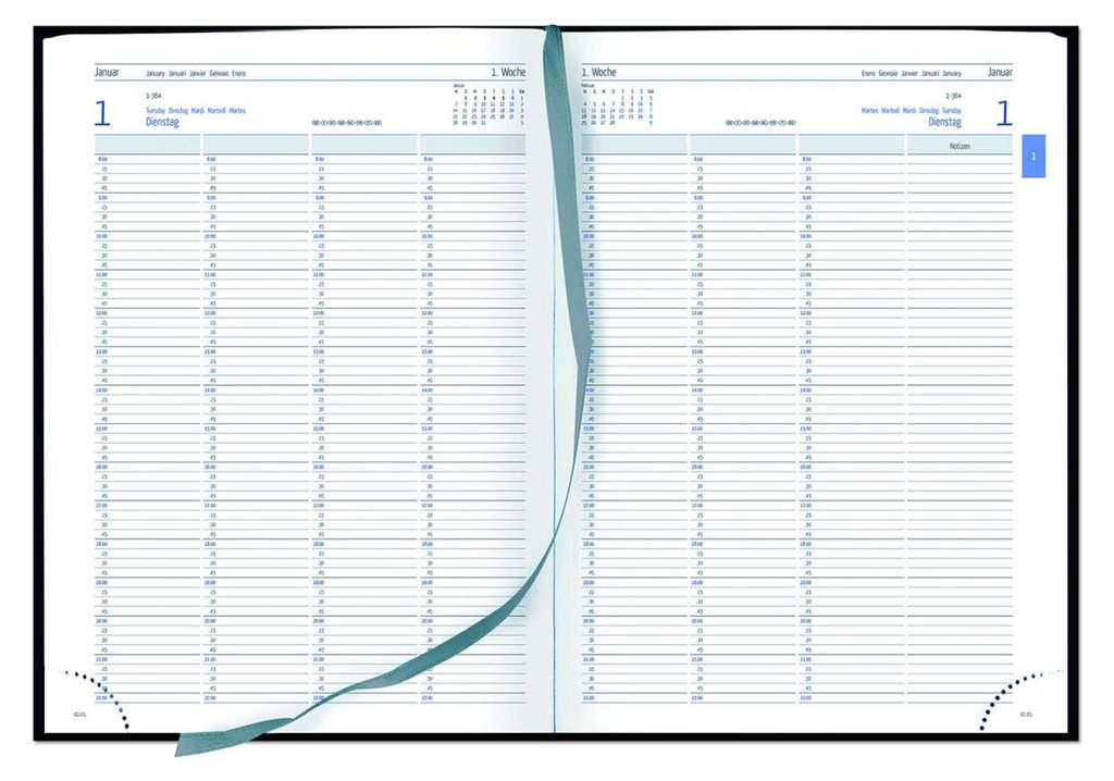 2027 GÜSS Planungsbuch A4, 768 S., Doppelseite pro Tag, Produktbild 