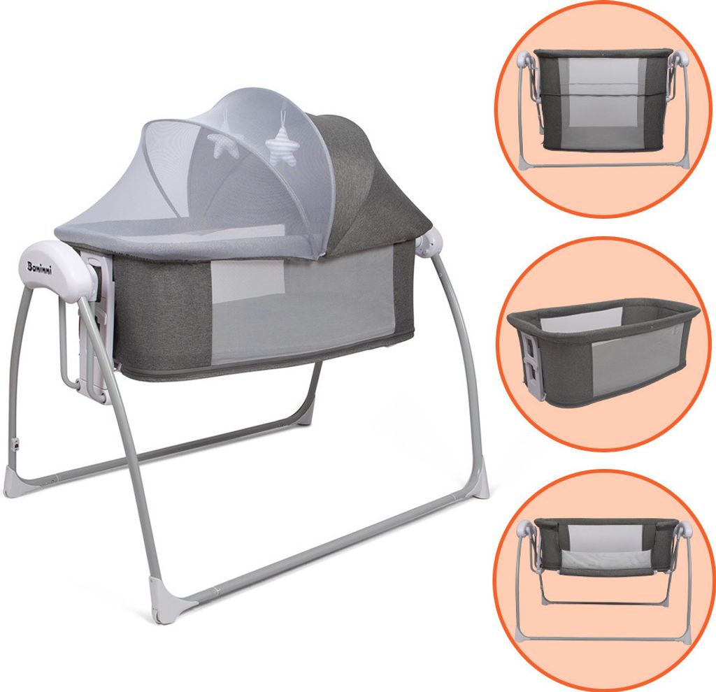 Baninni 4-in-1 Elektrische Schaukelwiege mit Beistellbett & Produktbild 