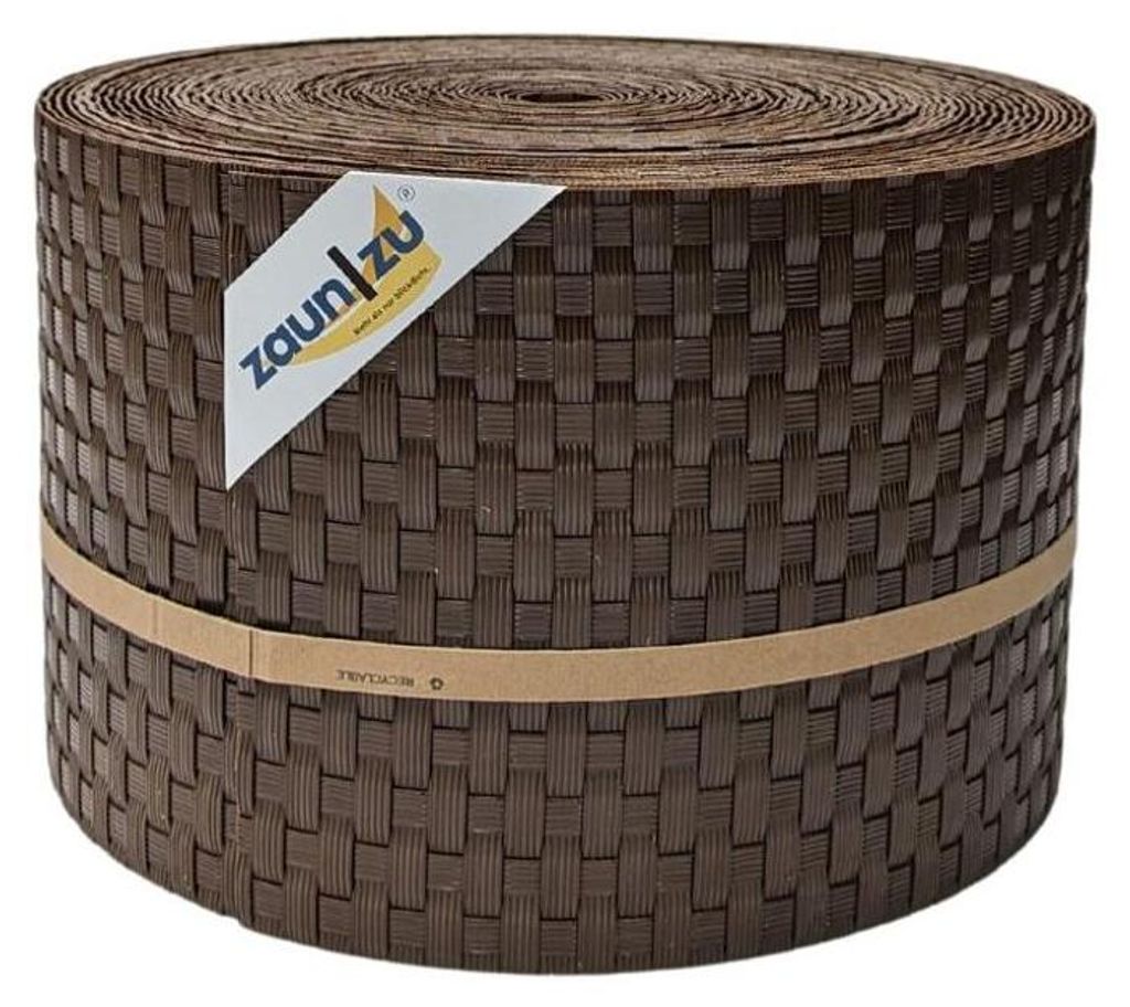 Sichtschutzstreifen zaun|zu RATTAN 26m Rolle Zaunblende für Produktbild 