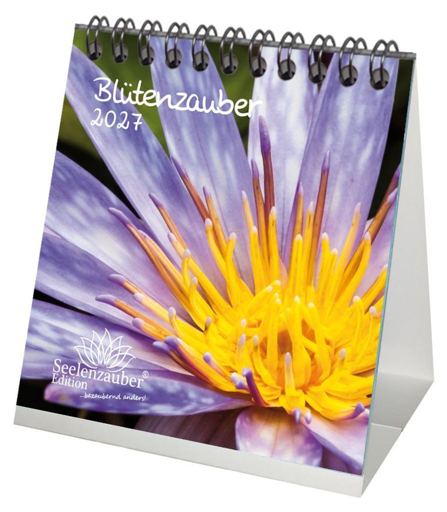 Blütenzauber Tischkalender 10x10cm für 2027 Blumen und Blüten - Seelenzauber