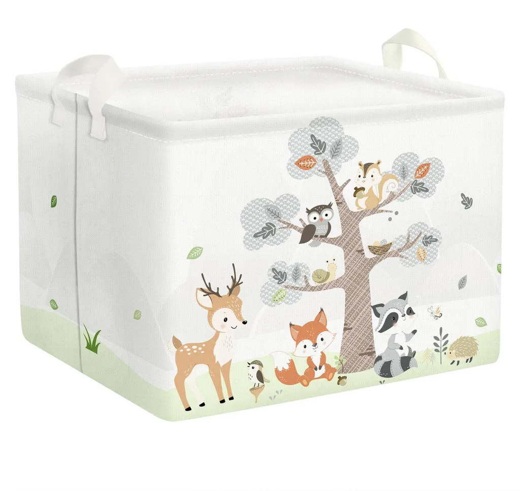 Panier de rangement blanc pour organiser les jouets et ranger la chambre