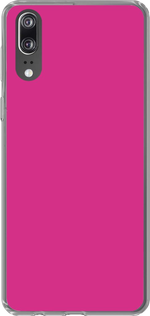 MuchoWow Handyhülle Schutzhülle Hülle für Telefoonhoesje Huawei P20 Fuchsia - Neon - Farben Silikon Softcase Handy Hülle - Hardcover