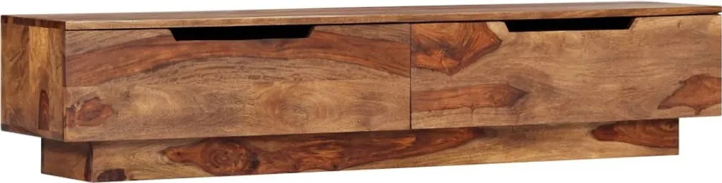 Banc TV en bois massif 145 cm - Meuble de salon bas style industriel