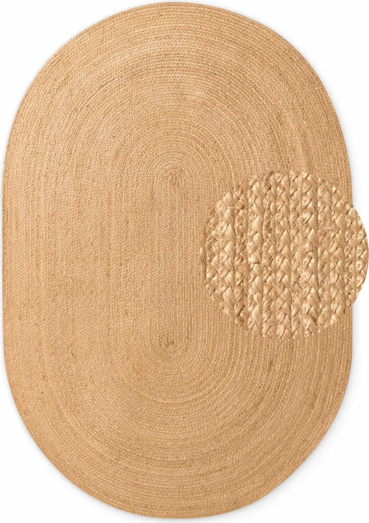 Tapis Jute Ovale 160x230 Pour Salon ou Chambre - Style 106005 Naturel