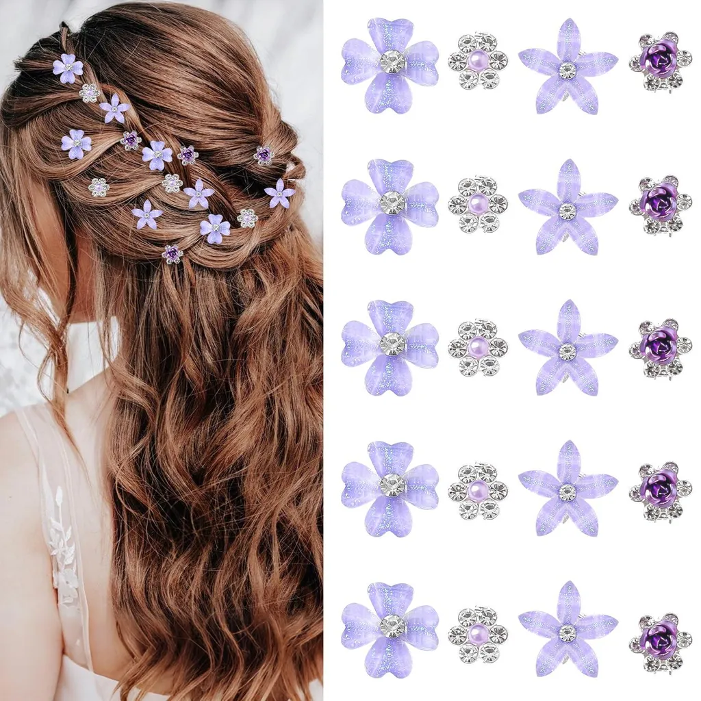 Fixation mèche rebelle : mini barrettes à fleurs métal pour un maintien sûr