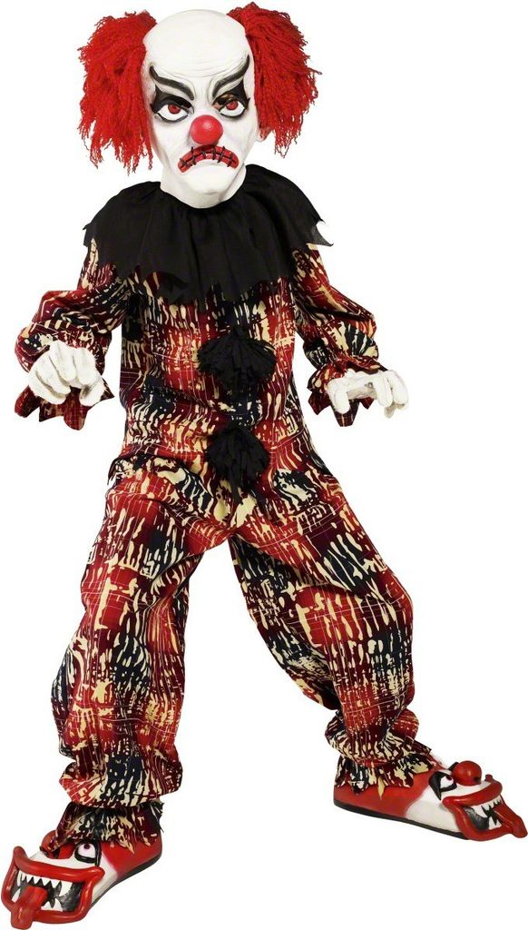 Horror Scary Clown Rood Kind Kostuum 152