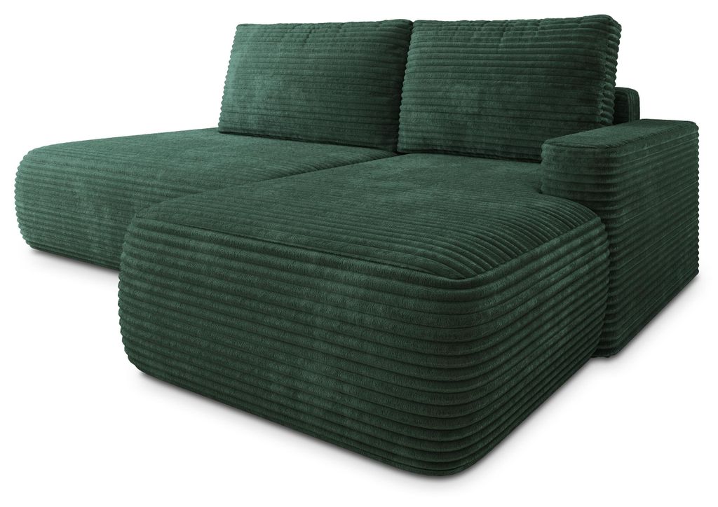 Masseno Ecksofa AVINI T R-S mit Schlaffunktion L-Form, Sofa mit Bettkasten, Wohnzimmersofa, Couch, Soffa, Bettsofa, Couchgarnitur- Grün, TILIA 39