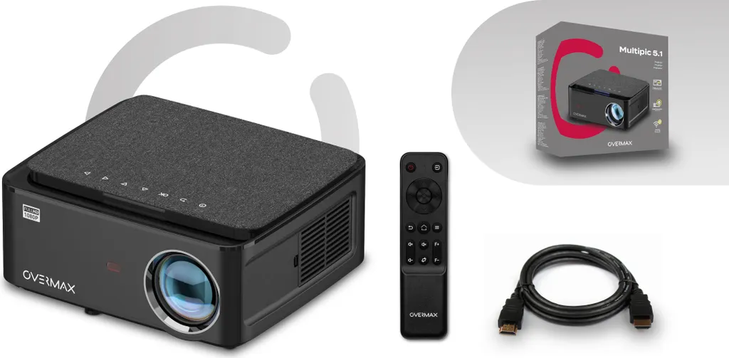Vidéoprojecteur Smart Android Overmax Multipic 5.1 Wi-Fi Home Cinéma LED - 25