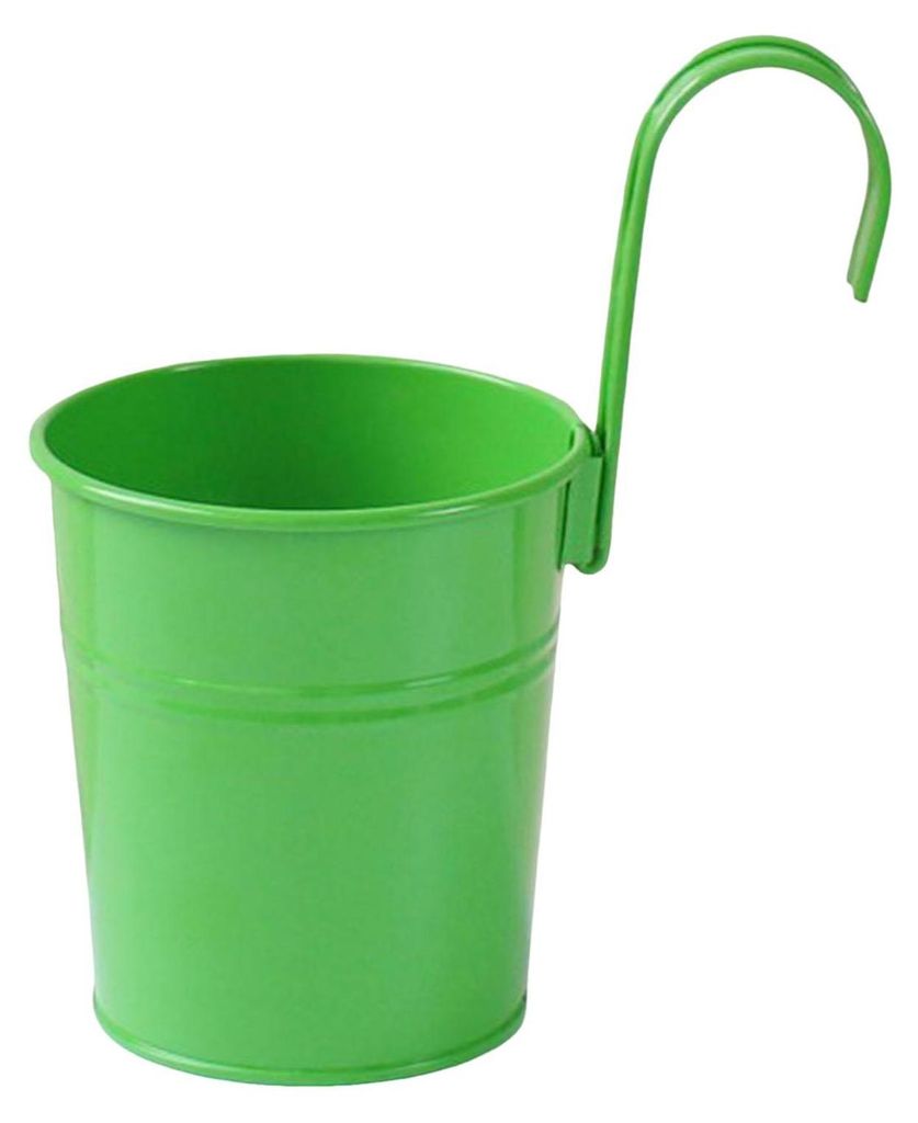 Hängender Blumentopf aus Eisen für Balkon und Terrasse mit abnehmbarem Haken, einfarbiger Kräutertopf für drinnen, Fenster, Garten, Zaun und Ge...