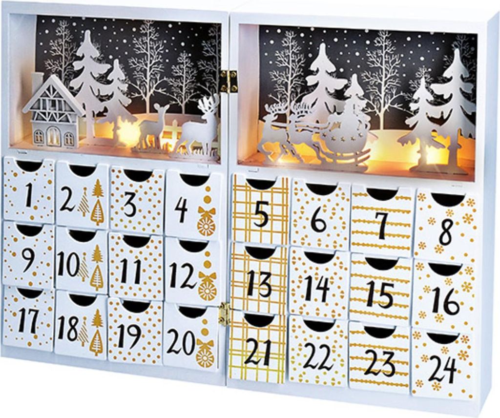 Calendario dell'avvento in legno a LED Solight 1V244 Immagine del prodotto 
