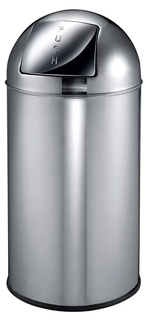 EKO Pushcan 40 litres en inox - Finition anti-traces et clapet acier