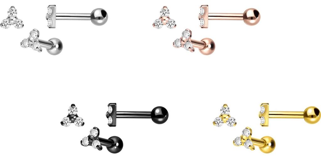 Ohrpiercing Titan Ohrpiercing KRISTALLBLUME