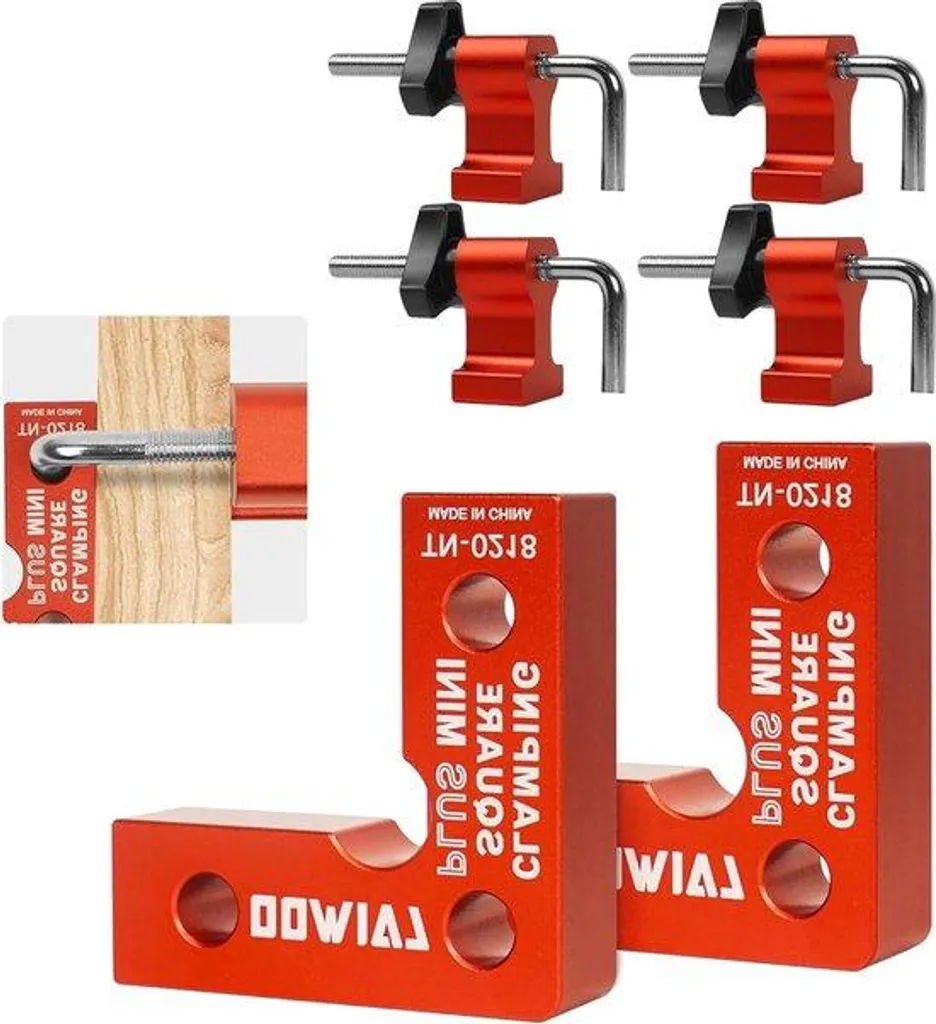 Presse d'angle à 90 degrés pour panneaux bois et profilés alu avec clips