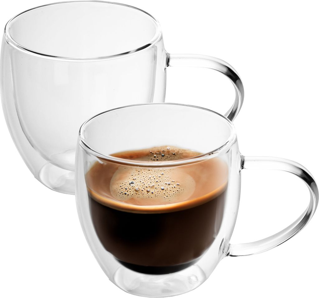 Intirilife 2x Doppelwandiges Thermo Glas Set in 200 - 250ml Produktbild 