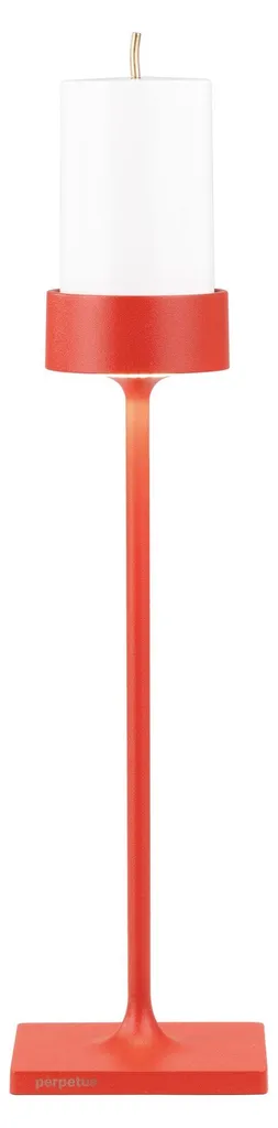 Perpetua Lampe de Table Rechargeable LED H-Tall Rouge en Aluminium