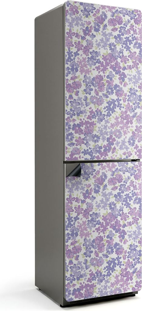 Blumenmuster in Pastell – Magnetische Kühlschrank Abdeckung – Dekorfolie magnetisch Küche – Kühlschrank Magnet Deko – selbstklebende Mag...