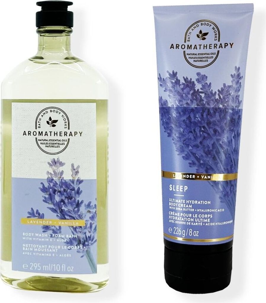 Bath & Body Works LAVENDER VANILLA Set – Duschgel & Körpercreme (2 Stk.)