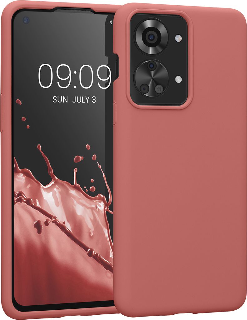 kwmobile Hülle kompatibel mit OnePlus Nord 2T 5G Hülle - Silikon Handy Case - Handyhülle weiche Oberfläche - kabelloses Laden - Winter Rose
