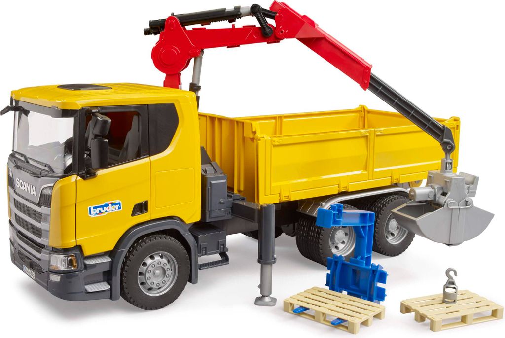 Scania Super 560R Baustellen-LKW mit Kran und 2 Paletten Produktbild 