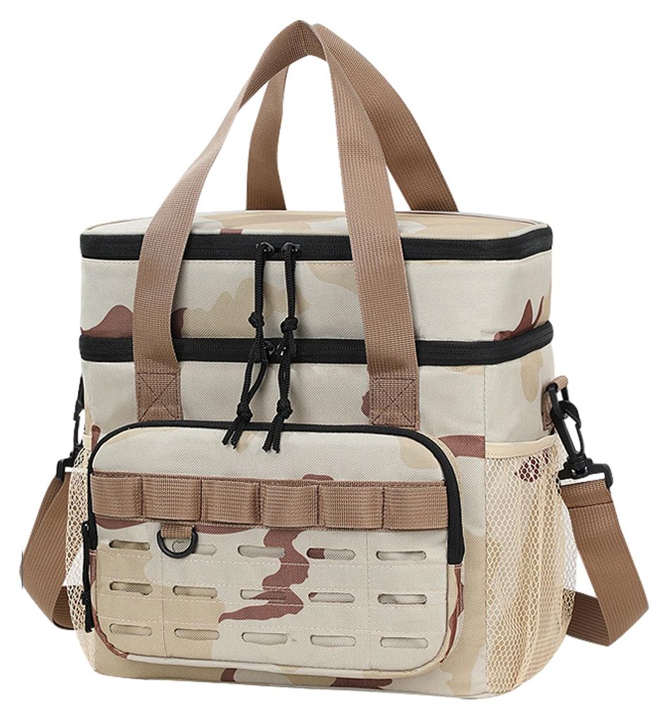 Isolierte Kühltasche aus dickem Oxford-Gewebe, wasserdicht und strapazierfähig, großes Fassungsvermögen, doppellagige Zoneneinteilung