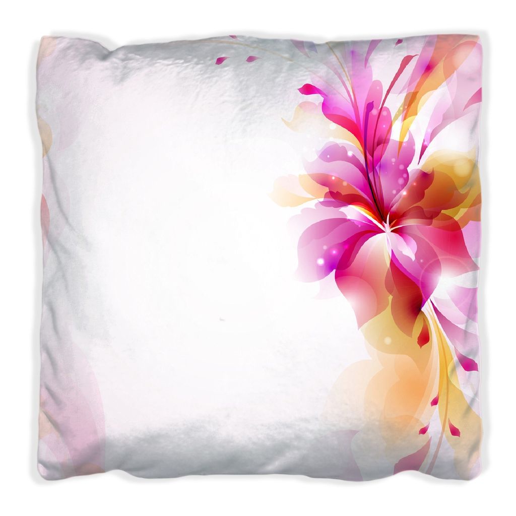Wallario Premium Kissen, weiche Oberfläche, mit Motiv Pinkes Blumenbuket, Größe: 40 x 40 cm, mit weißer Rückseite