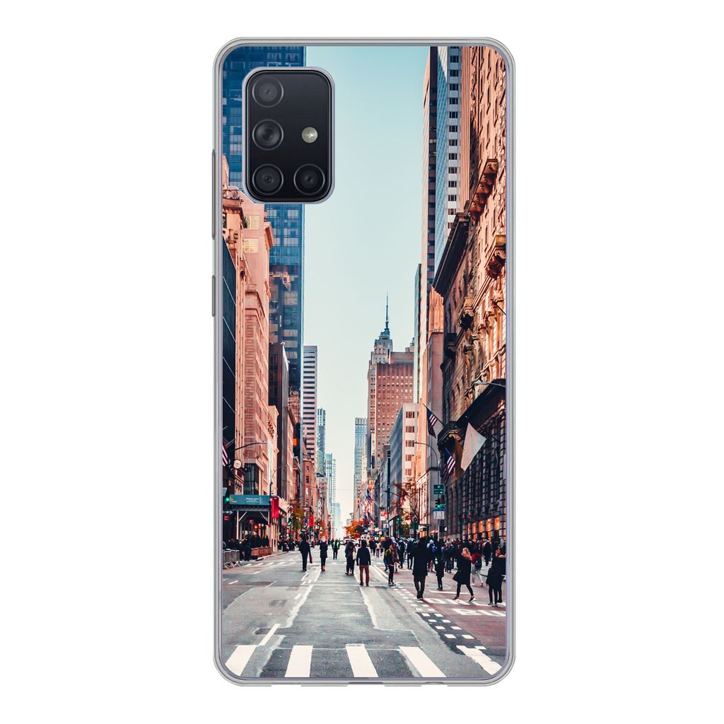 MuchoWow Handyhülle Schutzhülle Hülle für Samsung Galaxy A51 5G Veteranenparade in New York Silikon Softcase Handy Hülle - Abbildung