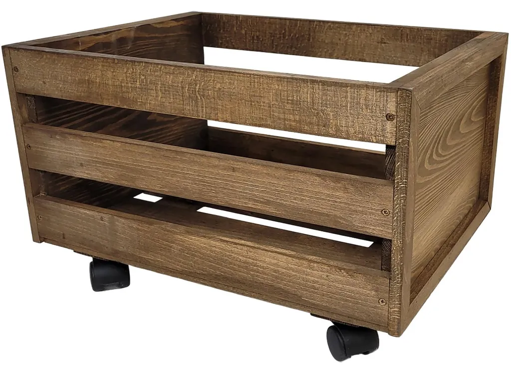 Meuble vinyle wengé sur roulettes, structure ajourée design minimaliste - 10