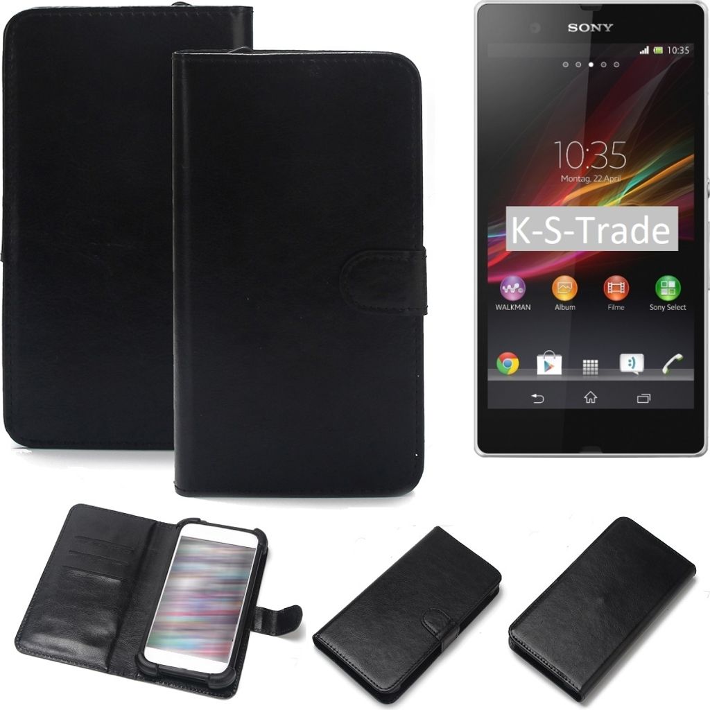 K-S-Trade Handyhülle Schutzhülle kompatibel mit Sony Xperia Z Handy Schutz Hülle Handyhülle Bumper schwarz 1x