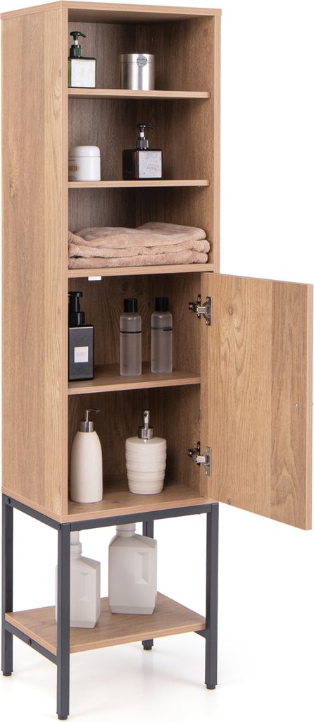 Szafka do salonu COSTWAY o wysokości 145 cm, wolnostojąca Zdjęcie produktu 