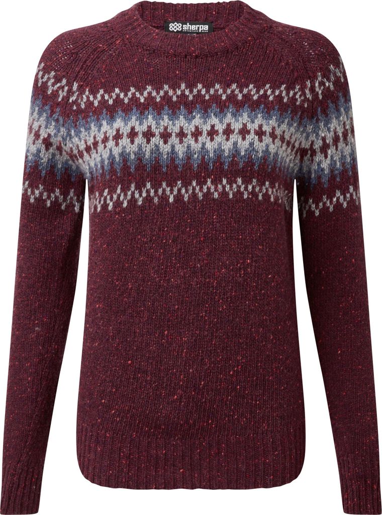 Sherpa Damen Dumji Rundhalspullover beet red XL