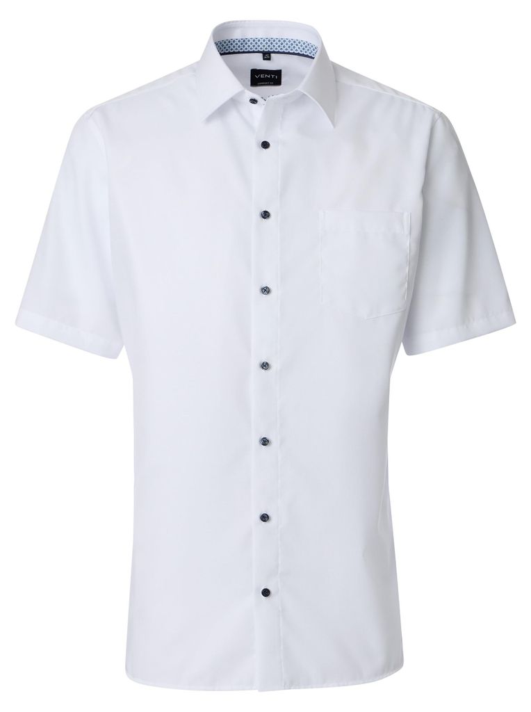 VENTI Herren Businesshemd Kurzarm Kent Comfort-Fit Weiß 40