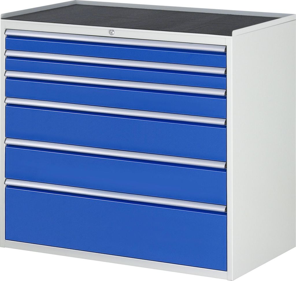 Rau Schubladenschrank m. Anti-Rutsch-Matte 6 Schubl-XXL 2x90 1x120 2x180 1x270mm
