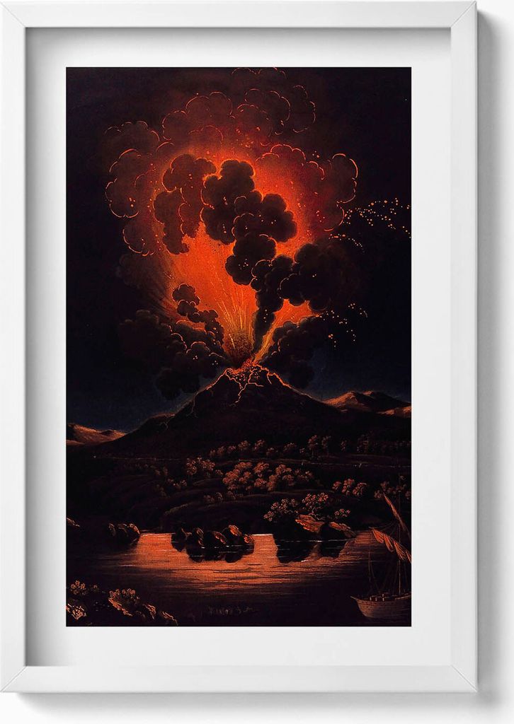 Illustration im japanischen Stil– Wandbild mit Rahmen – Gerahmtes Bild – Wanddekoration – 40x60 cm – Weiß