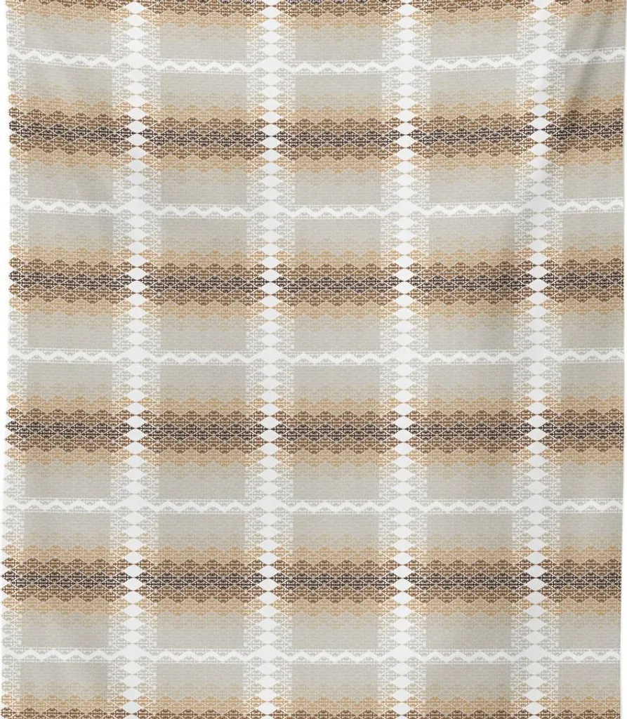 ABAKUHAUS Tovaglia astratta, ispirazioni etniche nella cultura arabo-africana, motivo ornamentale, 140 x 170 cm, beige, marrone, bianco - 2
