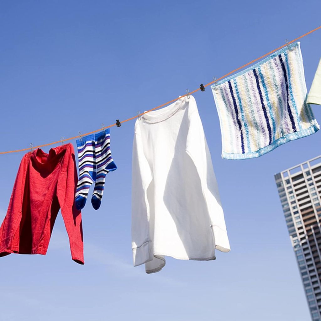 Erweiterbare 10m tragbare Camping-Wäscheleine - Rutschfeste Wäscheleine für Outdoor-Reisen, Camping, Wandern, Hotel, Garten, Balkon